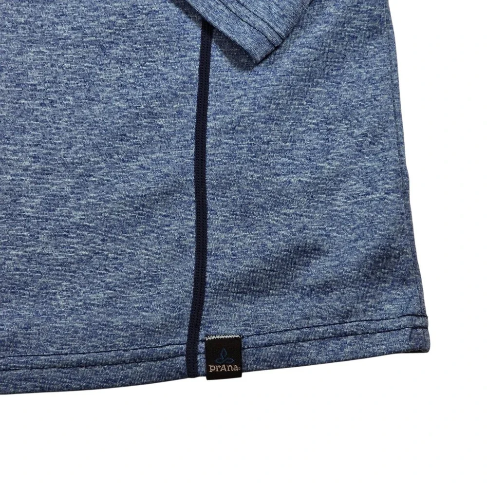 prAna Blue Talon Mock Neck Quarter Zip Performance Pullover Sweatshirt Mens Sz L